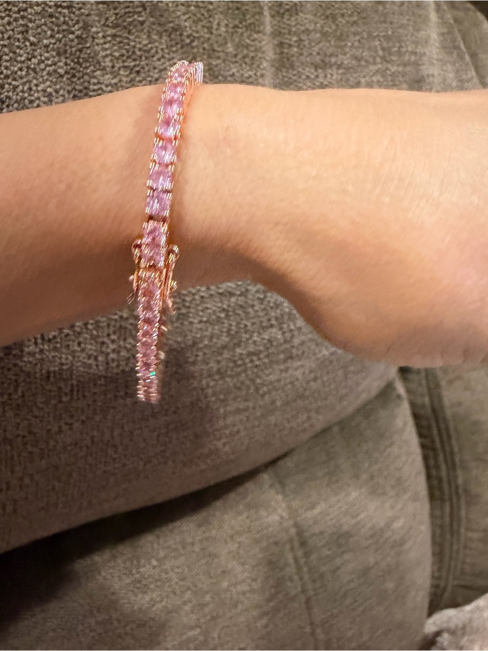 Pink Topaz Tennis Bracelet – Rose Gold Over Sterling Silver | 7.25” | New